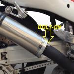 Scarico GPR compatibile con Hyosung Comet 125 GT - R 2003-2014 - Inox Tondo