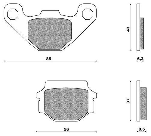 Coppia pasticche post per Aprilia MX 125, Pegaso 650