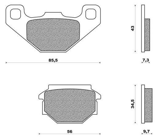 Coppia pasticche anteriori/posteriori per Aprilia Pegaso 125, Ca