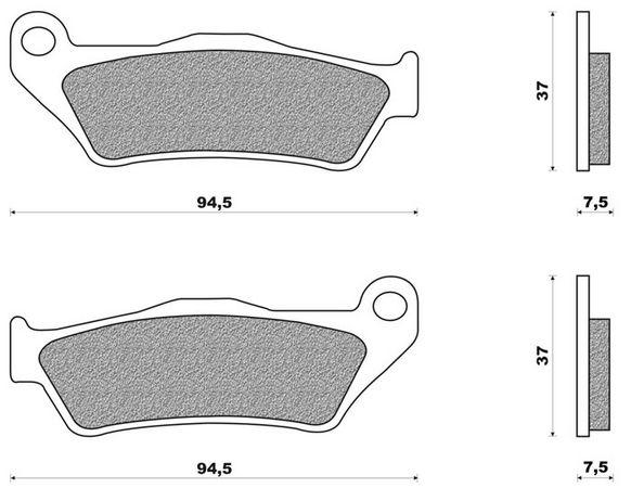 Coppia pasticche ant per Aprilia MX 125 dal 2004, RX 125, Pegaso