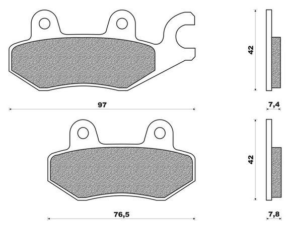 Coppia pasticche post per Cagiva Canyon 500/600/900 I.E., Elefan