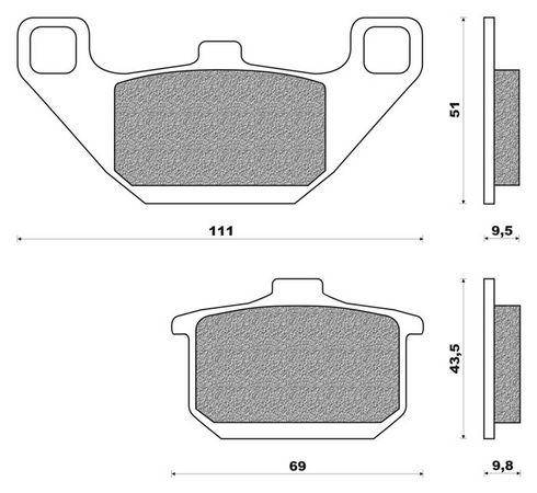 Coppia pasticche ant per Kawasaki EX 250 NINJA '86/87, ZL 400/60