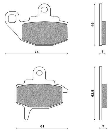 Coppia pasticche anteriore per Kawasaki KX 60 B9, KX 125 E2-D1-E