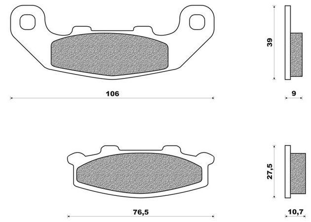 Coppia pasticche anteriori/posteriori per Kawasaki KR 150 Sport,