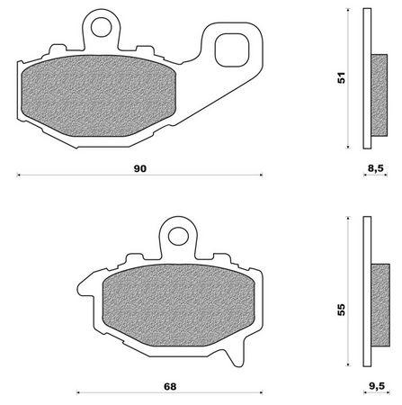 Coppia pasticche post per Kawasaki ZR 400 ZEPHYR, ZRX 400, ZX 6R