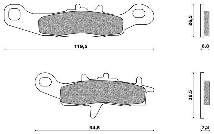 Coppia pasticche ant per Kawasaki KX 80/85/100, KL-KLX 250 SUPER