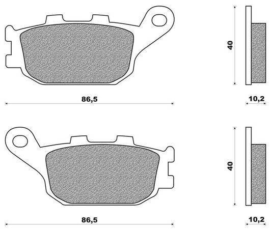 Coppia pasticche posteriori per Yamaha FZ 6 600, Kawasaki KLV 10