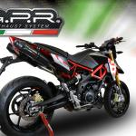 Scarico GPR compatibile con Aprilia Shiver 900 2017-2020 -  Furore Evo4 Nero -  Coppia di terminali di scarico omologati -  forniti con db killer removibili e raccordi specifici