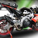 Scarico GPR compatibile con Aprilia Tuono V4 1100 -Rr -Factory 2015-2016 -  Furore Nero -  Terminale di scarico racing -  con raccordo -  senza omologazione