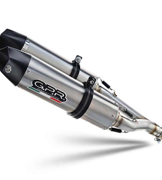 Scarico GPR compatibile con Yamaha Fz6 600-Fazer S1-S2  2004-2013 -  Gpe Ann. titanium -  Coppia di terminali di scarico omologati -  forniti con db killer removibili e raccordi specifici