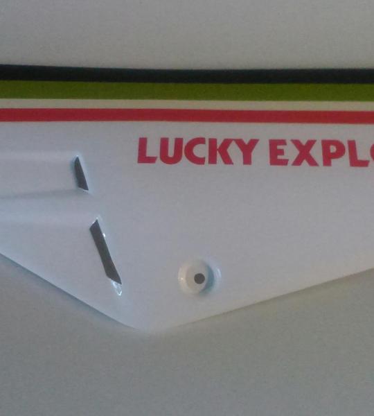 Fiancata destro sotto sella bianca originale per Cagiva 125 Enduro