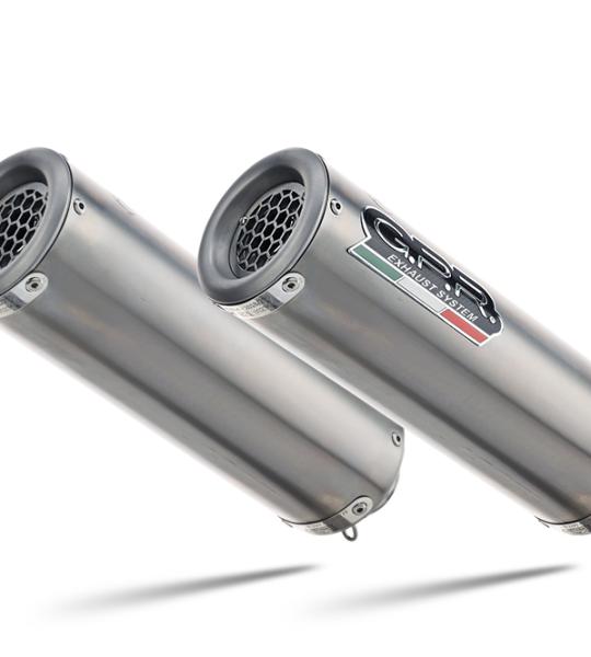 Scarico GPR compatibile con Aprilia Rsv 1000 R Factory 2006-2010 -  M3 Titanium Natural -  Coppia di terminali di scarico omologati -  forniti con db killer removibili e raccordi specifici