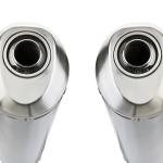 Scarico GPR compatibile con Aprilia Tuono R 1000 Factory  2006-2010 -  Satinox -  Coppia di terminali di scarico omologati -  forniti con db killer removibili e raccordi specifici
