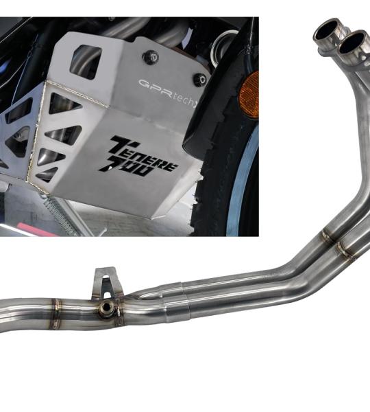 Scarico GPR compatibile con Yamaha Tenere 700 2019-2020 - Decatalizzatore + Paracoppa Titanio
