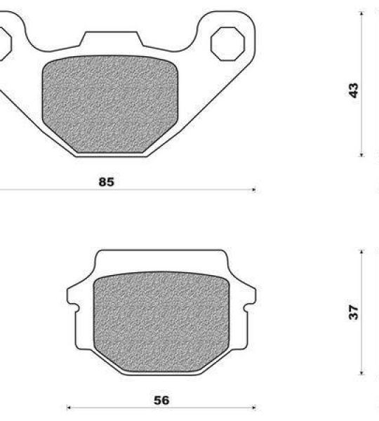 Coppia pasticche posteriore per Aprilia MX 125, Pegaso 650