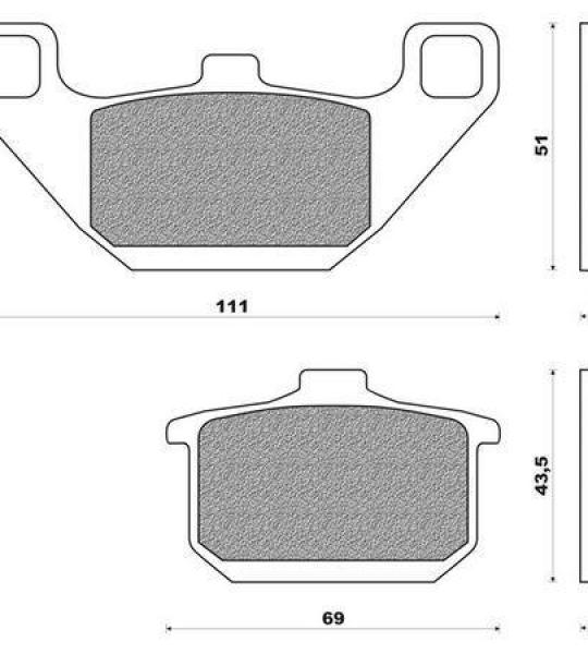 Coppia pasticche anteriore per Kawasaki EX 250 NINJA '86/87, ZL 400/60