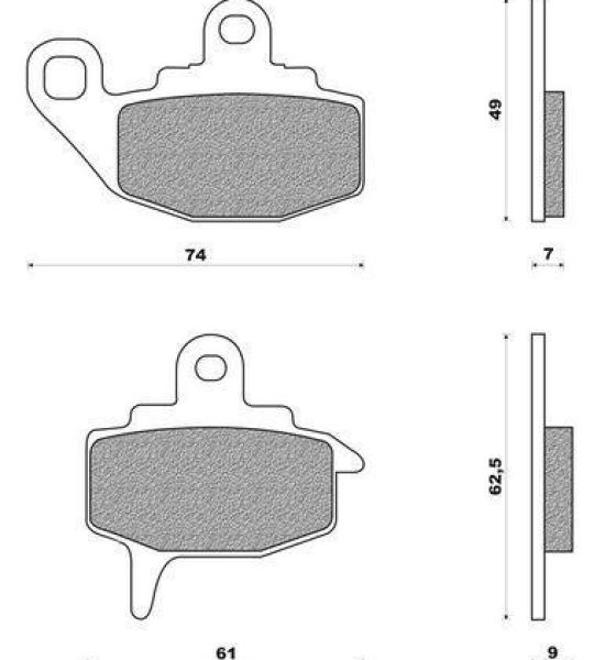 Coppia pasticche anteriore per Kawasaki KX 60 B9, KX 125 E2-D1-E