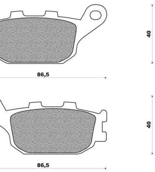 Coppia pasticche posteriori per Yamaha FZ 6 600, Kawasaki KLV 10