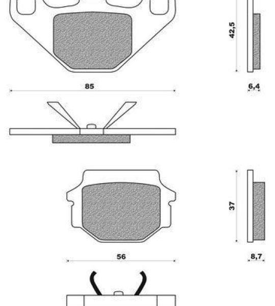 Coppia pasticche posteriore per Cagiva W8 125 Pro Action, W16 650