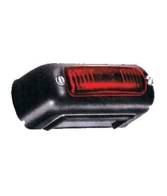 Fanale Posteriore Colore nero con Finestra Luce Targa Fissaggio 2 Bulloni Portalampada ad 1 Luce per Lampade a Siluro Attacchi Corrente Faston Piatti 6,3 per Moto Cross/Fuoristrada Varie