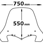Parabrezza Media Protezione Per Kymco People S 50-125-200 Con Serigrafia Anti Refrazione Solare