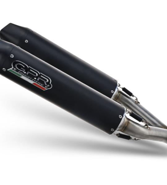 Scarico GPR compatibile con Yamaha Xt 660 X-R  2004-2014 -  Furore Nero -  Coppia di terminali di scarico omologati -  forniti con db killer removibili e raccordi specifici