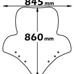 Parabrezza Alta Protezione Per Kymco Downtown  125I 2009 - 2017 / 200I 2016 - 2019 / 300I Dal 2009 Con Serigrafia Anti Refrazione Solare