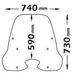 Parabrezza Alta Protezione A 6 Fori Per Kymco People S 125I - 150I Abs Dal 2018>2021 Con Serigrafia Anti Refrazione Solare